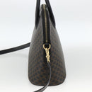CELINE Macadam Canvas Hand Bag PVC Leather 2way Black Gold Auth ARZ869A-5