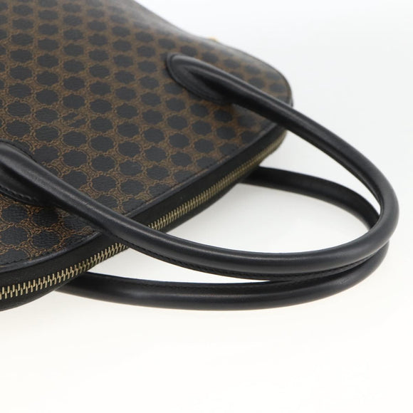 CELINE Macadam Canvas Hand Bag PVC Leather 2way Black Gold Auth ARZ869A