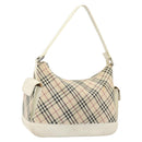 BURBERRY Nova Check Shoulder Bag Canvas Leather Beige Silver Auth ARZ872-1
