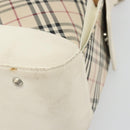 BURBERRY Nova Check Shoulder Bag Canvas Leather Beige Silver Auth ARZ872-14