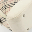 BURBERRY Nova Check Shoulder Bag Canvas Leather Beige Silver Auth ARZ872-15