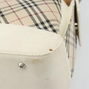 BURBERRY Nova Check Shoulder Bag Canvas Leather Beige Silver Auth ARZ872-9