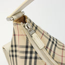 BURBERRY Nova Check Shoulder Bag Canvas Leather Beige Silver Auth ARZ872-17