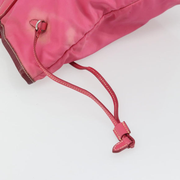 PRADA Tote Bag Nylon Pink Silver Auth ARZ877