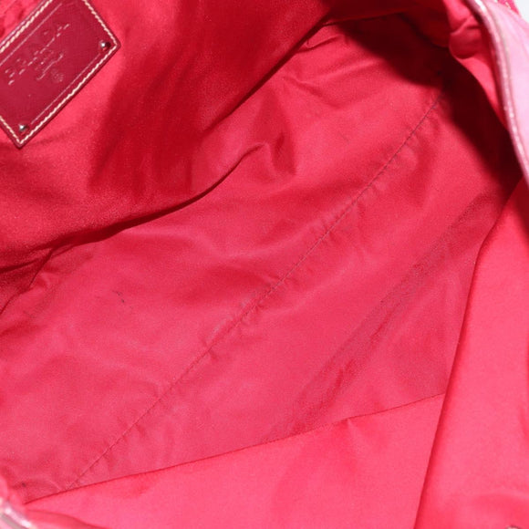 PRADA Tote Bag Nylon Pink Silver Auth ARZ877