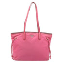 PRADA Tote Bag Nylon Pink Silver Auth ARZ877-13