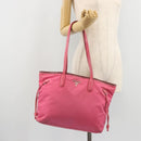 PRADA Tote Bag Nylon Pink Silver Auth ARZ877-23