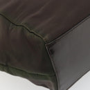 PRADA Hand Bag Nylon Brown Silver Auth ARZ881-14
