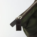 PRADA Hand Bag Nylon Brown Silver Auth ARZ881-10