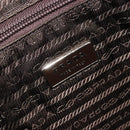 PRADA Hand Bag Nylon Brown Silver Auth ARZ881-18