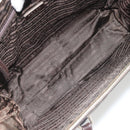 PRADA Hand Bag Nylon Brown Silver Auth ARZ881-11
