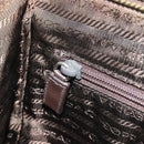PRADA Hand Bag Nylon Brown Silver Auth ARZ881-21