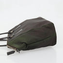 PRADA Hand Bag Nylon Brown Silver Auth ARZ881-4