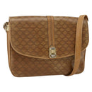 CELINE Macadam Canvas Shoulder Bag PVC Leather Beige Gold Auth ARZ884-1