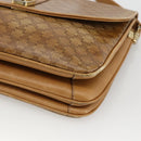 CELINE Macadam Canvas Shoulder Bag PVC Leather Beige Gold Auth ARZ884-9