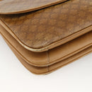 CELINE Macadam Canvas Shoulder Bag PVC Leather Beige Gold Auth ARZ884-14