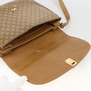 CELINE Macadam Canvas Shoulder Bag PVC Leather Beige Gold Auth ARZ884-10