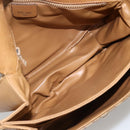 CELINE Macadam Canvas Shoulder Bag PVC Leather Beige Gold Auth ARZ884-11