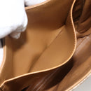 CELINE Macadam Canvas Shoulder Bag PVC Leather Beige Gold Auth ARZ884-24