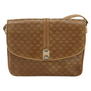 CELINE Macadam Canvas Shoulder Bag PVC Leather Beige Gold Auth ARZ884-13