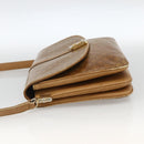 CELINE Macadam Canvas Shoulder Bag PVC Leather Beige Gold Auth ARZ884-3