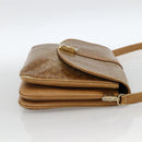 CELINE Macadam Canvas Shoulder Bag PVC Leather Beige Gold Auth ARZ884-4