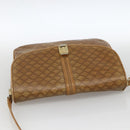 CELINE Macadam Canvas Shoulder Bag PVC Leather Beige Gold Auth ARZ884-6