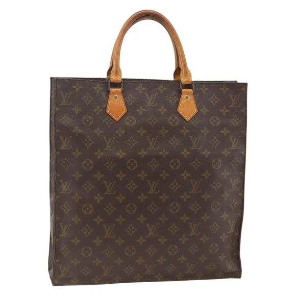 LOUIS VUITTON Monogram Sac Plat Hand Bag M51140 LV Auth ARZ886