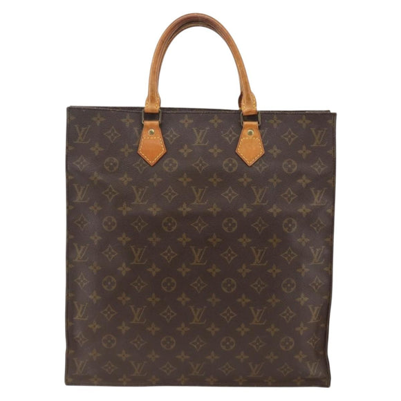 LOUIS VUITTON Monogram Sac Plat Hand Bag M51140 LV Auth ARZ886
