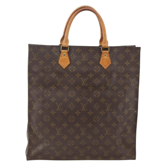 LOUIS VUITTON Monogram Sac Plat Hand Bag M51140 LV Auth ARZ886
