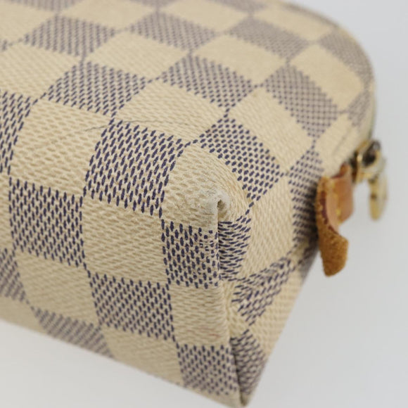 LOUIS VUITTON Damier Azur Pochette Cosmetic PM Pouch N60024 LV Auth ARZ890