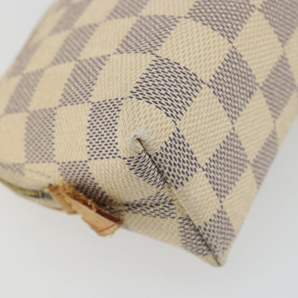LOUIS VUITTON Damier Azur Pochette Cosmetic PM Pouch N60024 LV Auth ARZ890