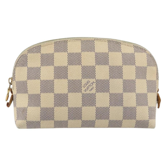 LOUIS VUITTON Damier Azur Pochette Cosmetic PM Pouch N60024 LV Auth ARZ890