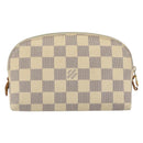 LOUIS VUITTON Damier Azur Pochette Cosmetic PM Pouch N60024 LV Auth ARZ890-2