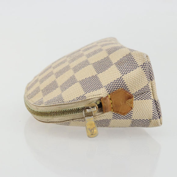 LOUIS VUITTON Damier Azur Pochette Cosmetic PM Pouch N60024 LV Auth ARZ890