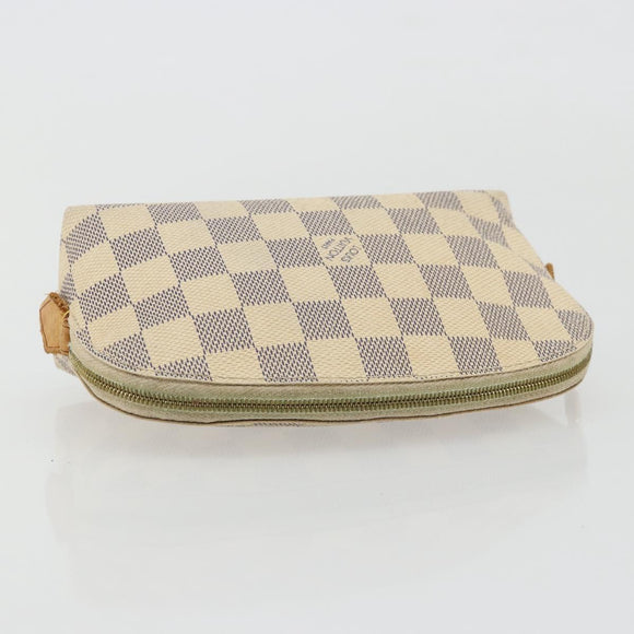 LOUIS VUITTON Damier Azur Pochette Cosmetic PM Pouch N60024 LV Auth ARZ890