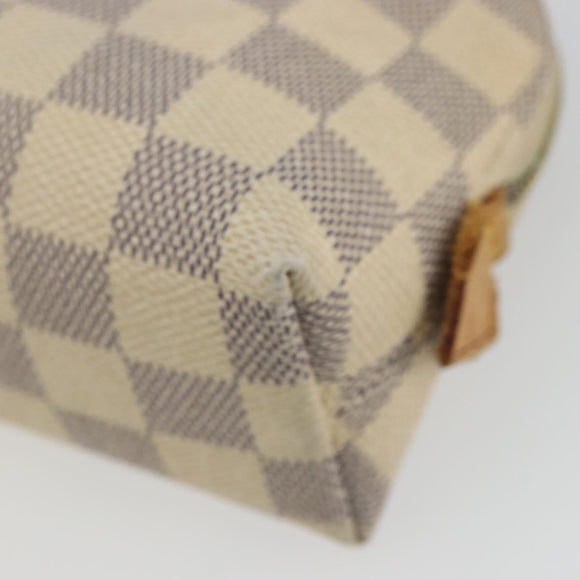 LOUIS VUITTON Damier Azur Pochette Cosmetic PM Pouch N60024 LV Auth ARZ890