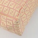 FENDI Zucchino Canvas Hand Bag Pink Gold Auth ARZ892A-9