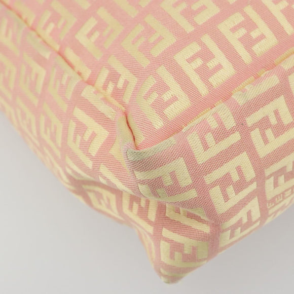 FENDI Zucchino Canvas Hand Bag Pink Gold Auth ARZ892A