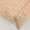 FENDI Zucchino Canvas Hand Bag Pink Gold Auth ARZ892A-16