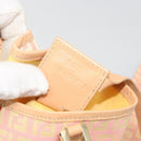 FENDI Zucchino Canvas Hand Bag Pink Gold Auth ARZ892A-12
