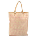 FENDI Zucchino Canvas Hand Bag Pink Gold Auth ARZ892A-13