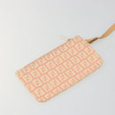 FENDI Zucchino Canvas Hand Bag Pink Gold Auth ARZ892A-20