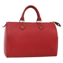 LOUIS VUITTON Epi Speedy 30 Hand Bag Castilian Red M43007 LV Auth ARZ895-1