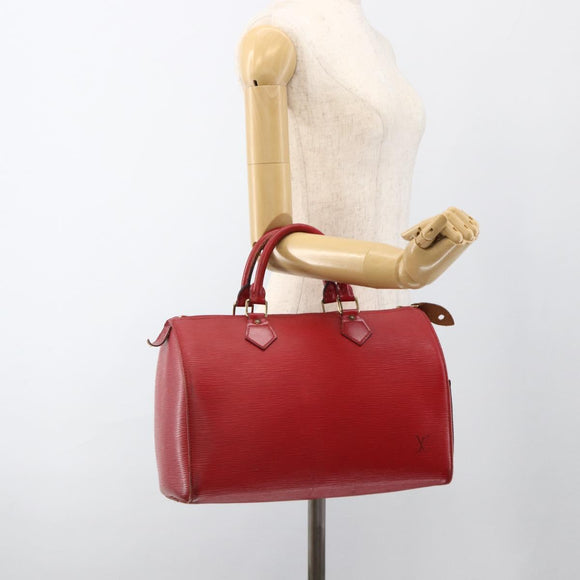 LOUIS VUITTON Epi Speedy 30 Hand Bag Castilian Red M43007 LV Auth ARZ895