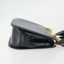 Salvatore Ferragamo Gancini Hand Bag Leather 2way Navy Gold Auth ARZ896-3