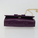 Salvatore Ferragamo Vala Chain Bag Patent leather Purple Gold Auth ARZ899-5