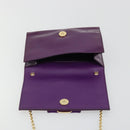 Salvatore Ferragamo Vala Chain Bag Patent leather Purple Gold Auth ARZ899-10
