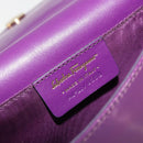 Salvatore Ferragamo Vala Chain Bag Patent leather Purple Gold Auth ARZ899-13
