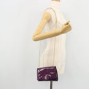 Salvatore Ferragamo Vala Chain Bag Patent leather Purple Gold Auth ARZ899-21